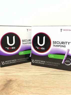 U by Kotex Security Tampons Super [2 Boxes] of 16 Count Unscented Discontinued